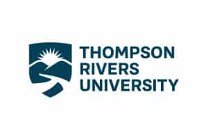 A logo of thompson rivers university