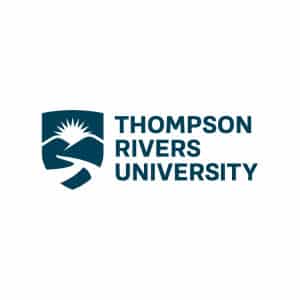A logo of thompson rivers university