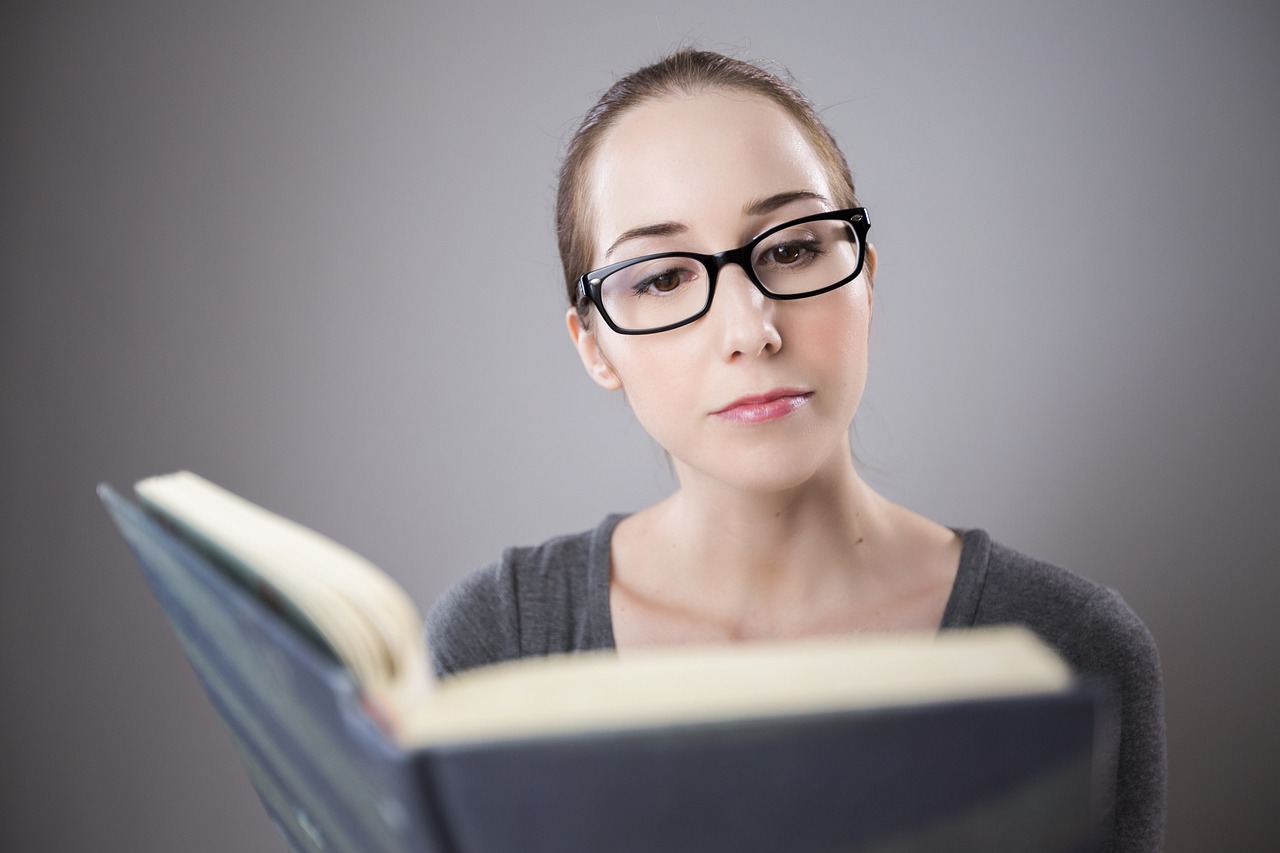 Person reading a book